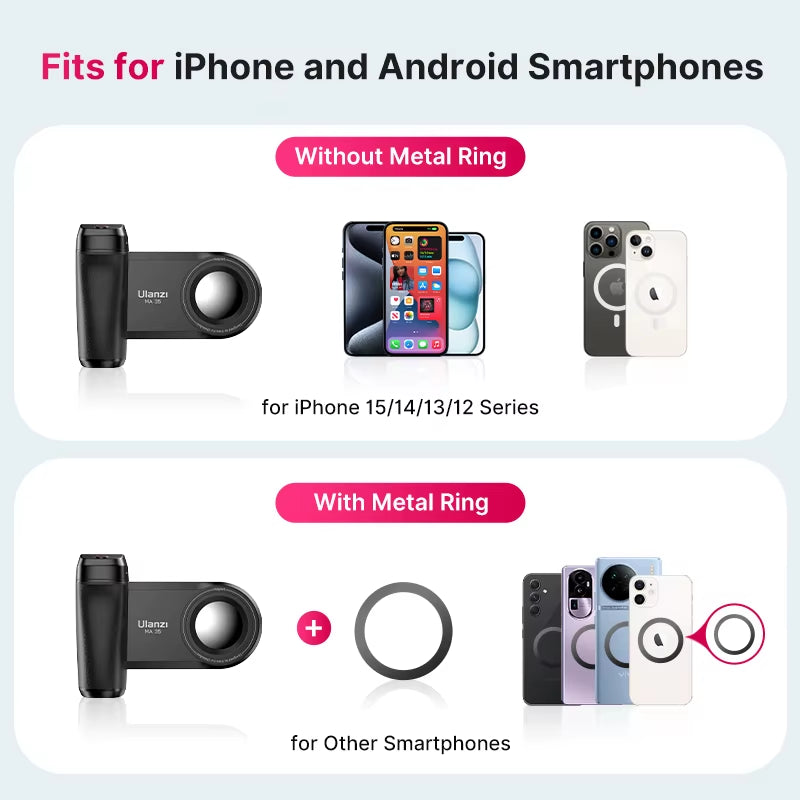 MA35 Magsafe Bluetooth Shutter Smartphone Camera Handle Grip Selfie Stablizer Vertical Horizontal Shooting for Phone
