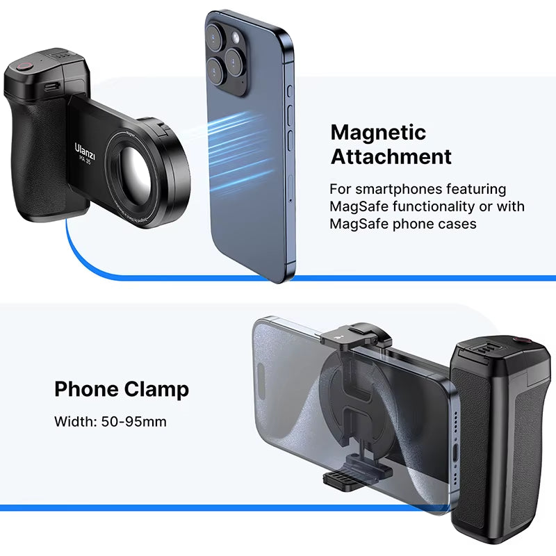 MA35 Magsafe Bluetooth Shutter Smartphone Camera Handle Grip Selfie Stablizer Vertical Horizontal Shooting for Phone
